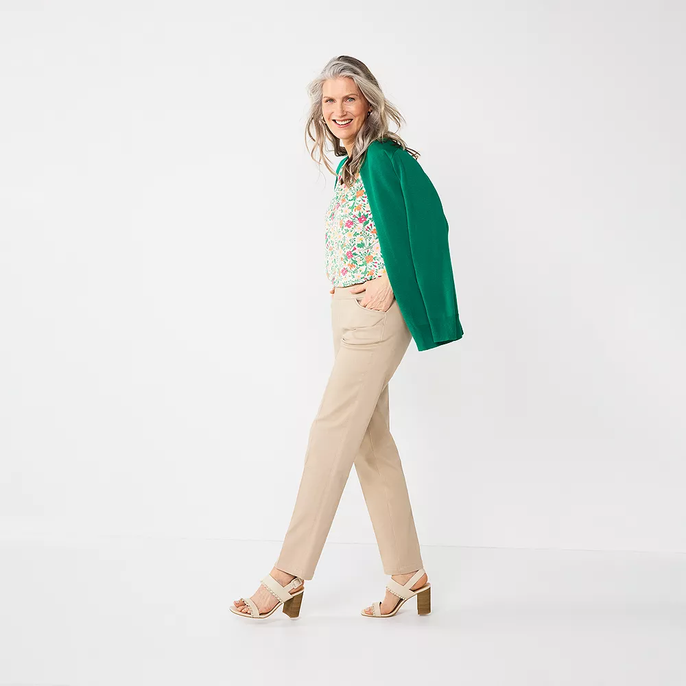 Women's Croft & Barrow® Effortless Stretch Pull-On Straight-Leg Pants 3 Women's Croft & Barrow® Effortless Stretch Pull-On Straight-Leg Pants - Image 3