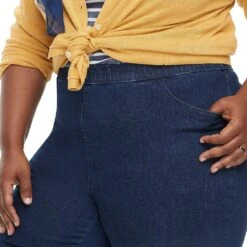 Plus Size Croft & Barrow® Pull-On Tapered-Leg Jeans -Croft & Barrow Shop 379623 ALT5