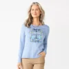 Women's Croft & Barrow® Holiday Long Sleeve Graphic Tee