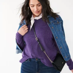 Plus Size Croft & Barrow® Essential Crewneck Long Sleeve Tee -Croft & Barrow Shop 4470907 ALT2