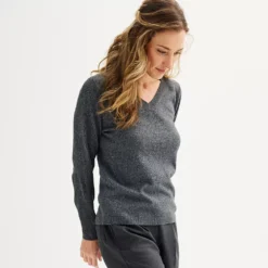 Women's Croft & Barrow® The Extra Soft V-Neck Sweater -Croft & Barrow Shop 4922640 ALT2