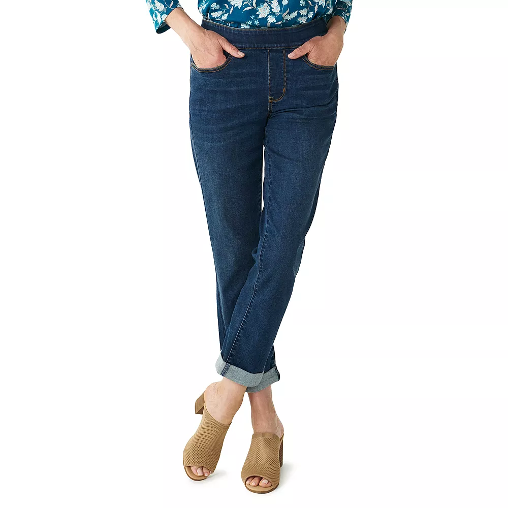 Petite Croft & Barrow® Pull-On Girlfriend Jeans 1 Petite Croft & Barrow® Pull-On Girlfriend Jeans