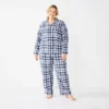 Plus Size Croft & Barrow® Flannel Long Sleeve Pajama Shirt & Pajama Pants Set