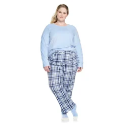 Plus Size Croft & Barrow® Velour Long Sleeve Pajama Top & Pajama Pants Set -Croft & Barrow Shop 5041065 ALT2