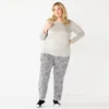 Plus Size Croft & Barrow® Velour Long Sleeve Pajama Top & Pajama Pants Set