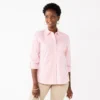 Petite Croft & Barrow® Essential Comfort Stretch Shirt