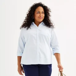Plus Size Croft & Barrow® Essential Comfort Stretch Shirt