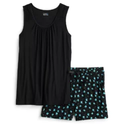 Women's Croft & Barrow® Pajama Tank & Pajama Shorts Sleep Set -Croft & Barrow Shop 5514257 ALT5