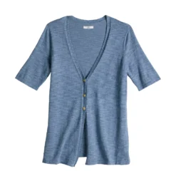 Women's Croft & Barrow® Elbow-Sleeve Cardigan -Croft & Barrow Shop 5533225 ALT5