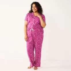 Plus Size Croft & Barrow® Short Sleeve Pajama Shirt & Pajama Pants Sleep Set 5 Plus Size Croft & Barrow® Short Sleeve Pajama Shirt & Pajama Pants Sleep Set -Croft & Barrow Shop 5567540 ALT2
