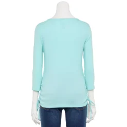 Petite Croft & Barrow® Side Drawstring Top -Croft & Barrow Shop 5584046 ALT