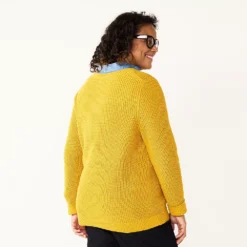Plus Size Croft & Barrow® Placed Cable Pullover Sweater -Croft & Barrow Shop 5588807 ALT