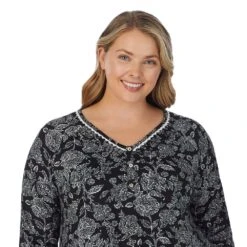 Plus Size Croft & Barrow® Cozy Long Sleeve Pajama Top & Pajama Pants Sleep Set -Croft & Barrow Shop 5637645 ALT3
