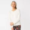 Women's Croft & Barrow® Puff-Sleeve Bobble Sweater