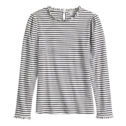 Women's Croft & Barrow® Long Sleeve Ruffle Neck Top -Croft & Barrow Shop 5670499 ALT5