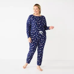 Plus Size Croft & Barrow® Long Sleeve Pajama Top & Pajama Pants Sleep Set -Croft & Barrow Shop 5677587 ALT2