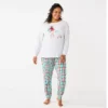 Plus Size Croft & Barrow® Long Sleeve Pajama Top & Pajama Pants Sleep Set