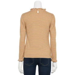 Petite Croft & Barrow® Ruffle Neck Puff Sleeve Top -Croft & Barrow Shop 5703021 ALT