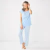 Petite Croft & Barrow® Short Sleeve Pajama Top & Pajama Pants Cotton Sleep Set