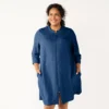 Plus Size Croft & Barrow® Quilted Zip Duster Robe