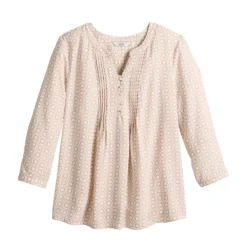 Women's Croft & Barrow® Splitneck Pintuck Blouse -Croft & Barrow Shop 5777321 ALT5