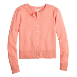 Women's Croft & Barrow® Crewneck Puff Sleeve Cardigan -Croft & Barrow Shop 5795189 ALT5