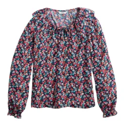 Women's Croft & Barrow® Ruffle Neck Blouse -Croft & Barrow Shop 5800880 ALT5