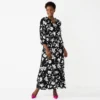 Petite Croft & Barrow® Ruffle Print Maxi Dress