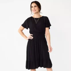 Women's Croft & Barrow® Flutter Sleeve Dress