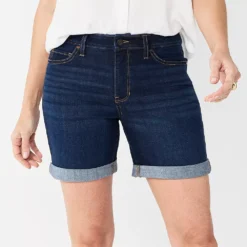 Women's Croft & Barrow® Functional Waist Denim Shorts