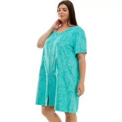 Plus Size Croft & Barrow® Short Sleeve French Terry Zip Robe -Croft & Barrow Shop 5972233 ALT2